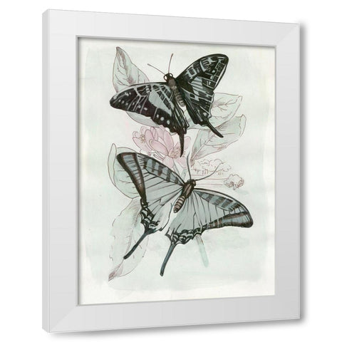 Butterfly Medley II  White Modern Wood Framed Art Print by Stellar Design Studio