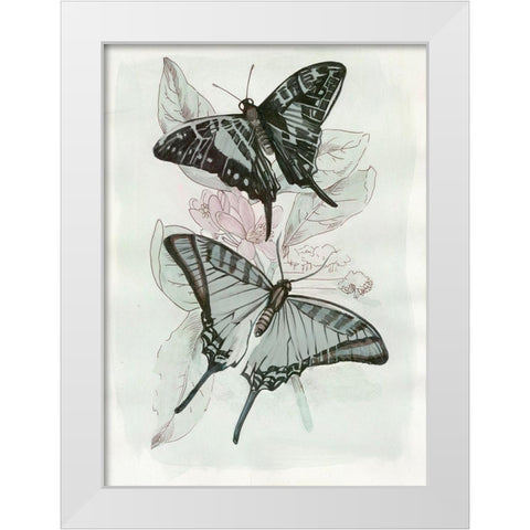 Butterfly Medley II  White Modern Wood Framed Art Print by Stellar Design Studio