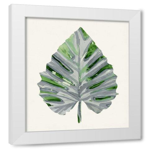 Green Papyrus II White Modern Wood Framed Art Print by Stellar Design Studio