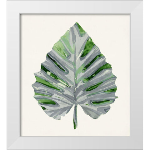 Green Papyrus II White Modern Wood Framed Art Print by Stellar Design Studio