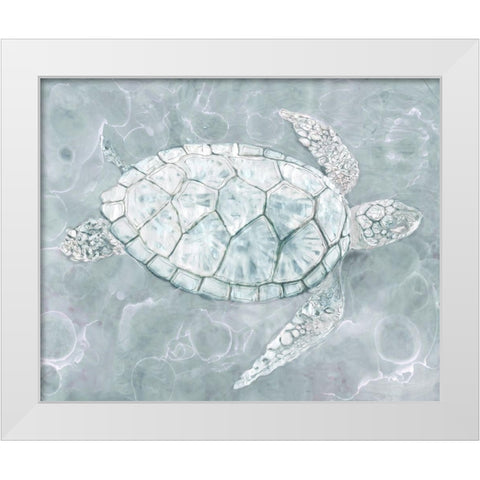 Sea TurtleÂ  White Modern Wood Framed Art Print by Stellar Design Studio