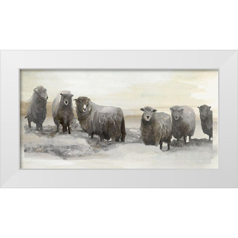 Winter Sheeps II White Modern Wood Framed Art Print by Stellar  Design Studio