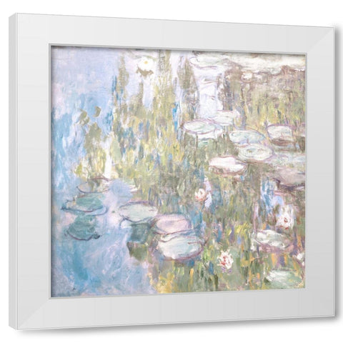 Water Lillies II   White Modern Wood Framed Art Print by Stellar Design Studio