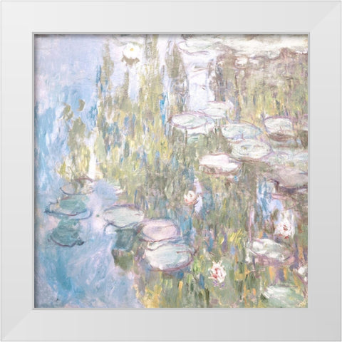 Water Lillies II   White Modern Wood Framed Art Print by Stellar Design Studio