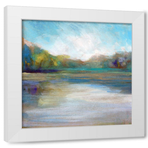 Mid Day Pond I White Modern Wood Framed Art Print by Stellar Design Studio