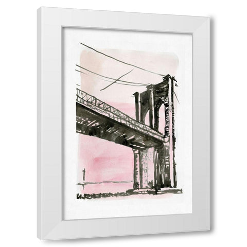 New York Bridge I  White Modern Wood Framed Art Print by Stellar Design Studio