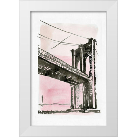 New York Bridge I  White Modern Wood Framed Art Print by Stellar Design Studio