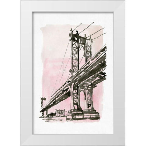 New York Bridge II   White Modern Wood Framed Art Print by Stellar Design Studio