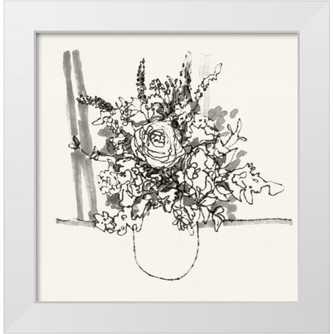 Market Bouquet III White Modern Wood Framed Art Print by Stellar Design Studio