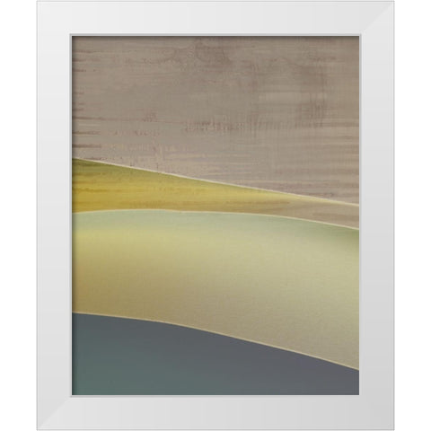 Yellow Flow I  White Modern Wood Framed Art Print by Suma And Guillen