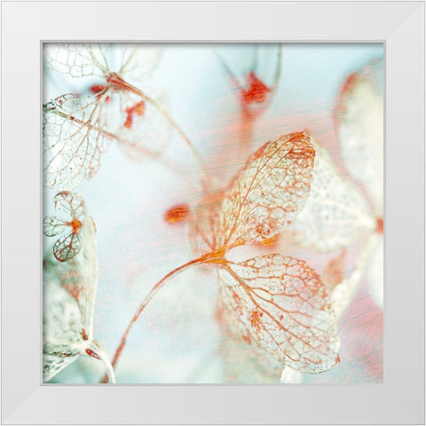 Floral Blues II White Modern Wood Framed Art Print by Surma And Guillen