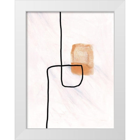 Textured Line Gold I White Modern Wood Framed Art Print by J:L Design