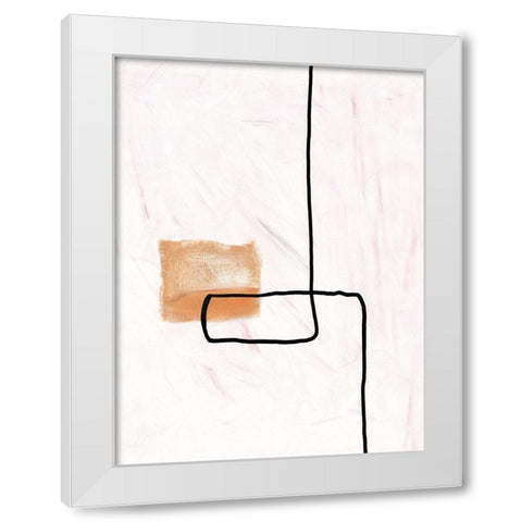Textured Line Gold II White Modern Wood Framed Art Print by J:L Design