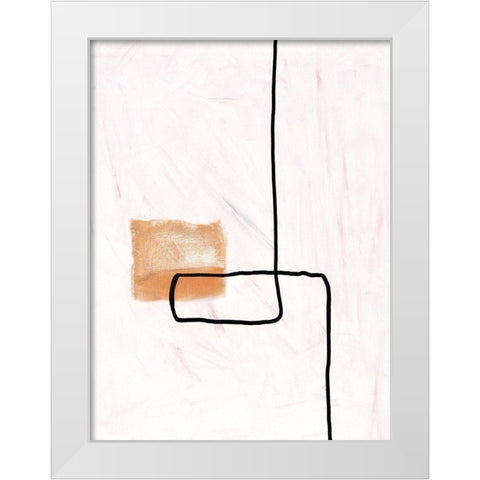 Textured Line Gold II White Modern Wood Framed Art Print by J:L Design