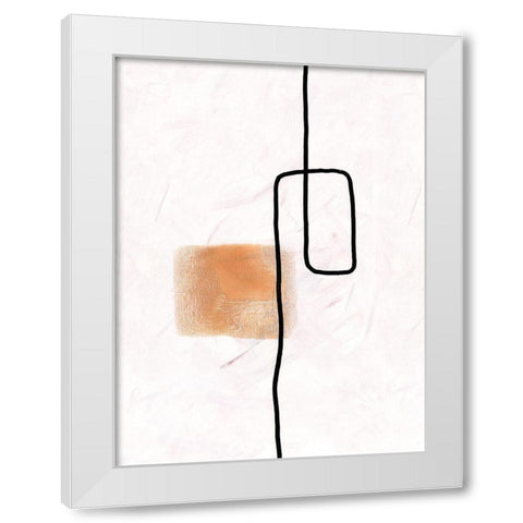 Textured Line Gold III White Modern Wood Framed Art Print by J:L Design