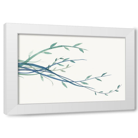Green vine Branches I  White Modern Wood Framed Art Print by J:L Design