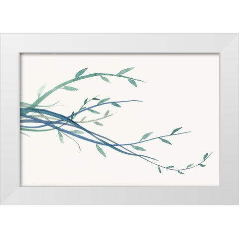 Green vine Branches I  White Modern Wood Framed Art Print by J:L Design