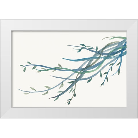 Green vine Branches II White Modern Wood Framed Art Print by J:L Design