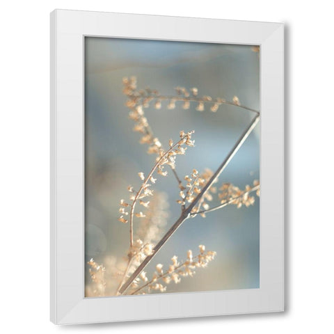 Golden Branch II White Modern Wood Framed Art Print by J:L Design