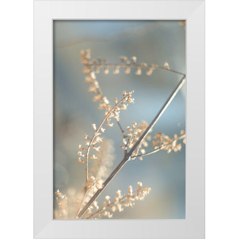Golden Branch II White Modern Wood Framed Art Print by J:L Design