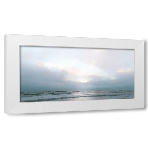 Sun Glow Beach Reflections  White Modern Wood Framed Art Print by J:L Design