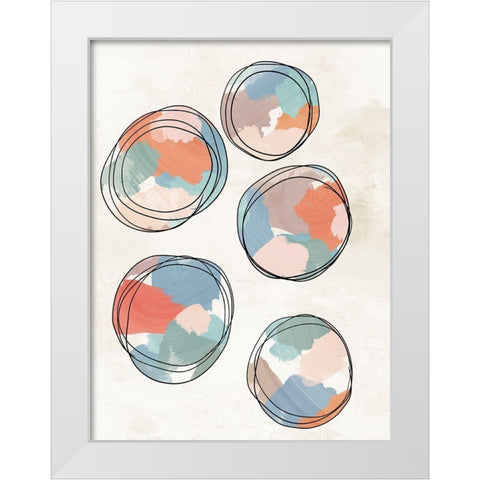 Little Orbs I  White Modern Wood Framed Art Print by J:L Design