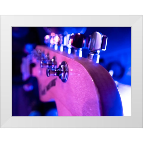 Guitar Keys  White Modern Wood Framed Art Print by J:L Design