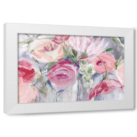 Fresh Flowers In A Vase  White Modern Wood Framed Art Print by Pepe, Susan