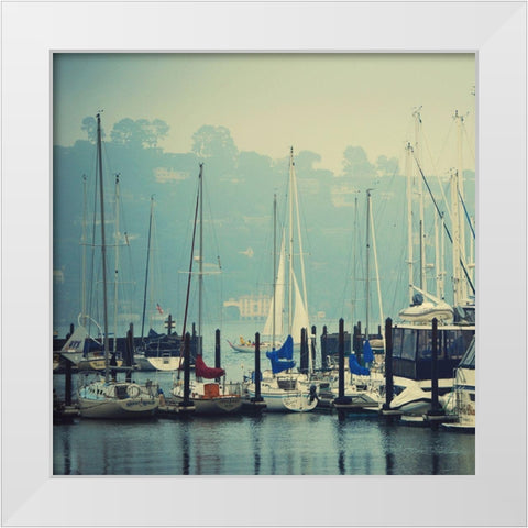 Twilight Docking White Modern Wood Framed Art Print by Victoria, Chelsea