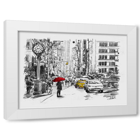 One Day of the City White Modern Wood Framed Art Print by Jover, Loui