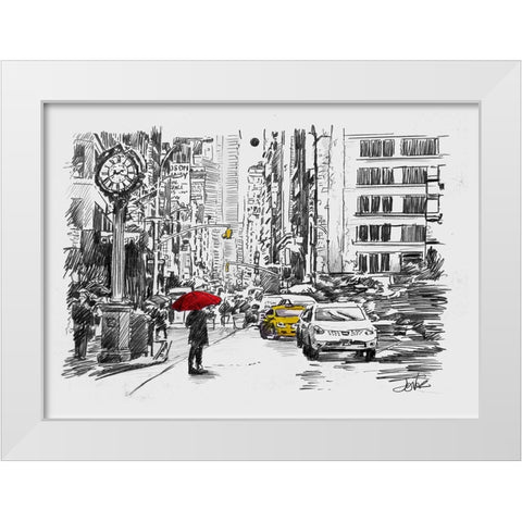 One Day of the City White Modern Wood Framed Art Print by Jover, Loui
