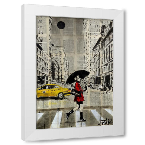 Red Coat White Modern Wood Framed Art Print by Jover, Loui