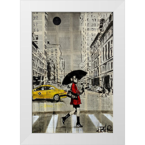 Red Coat White Modern Wood Framed Art Print by Jover, Loui