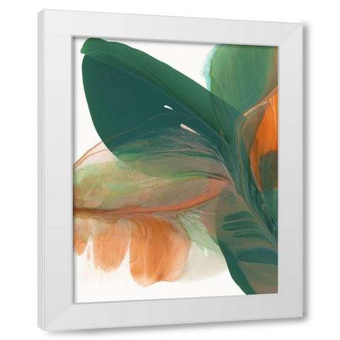 Green Parrot I  White Modern Wood Framed Art Print by McFarland, Vicki