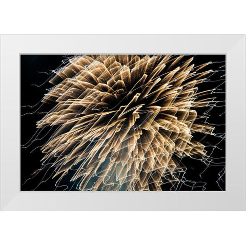 Gold Crazy Lines  White Modern Wood Framed Art Print by Stahl, David