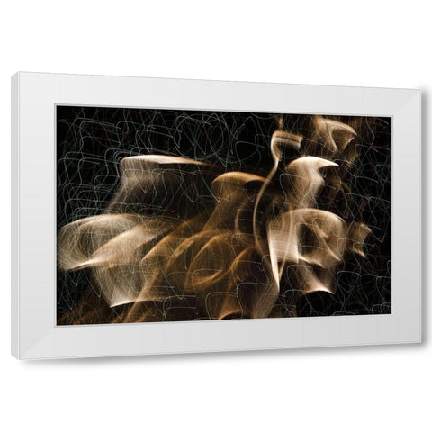Gold Chiffon Squiggly White Modern Wood Framed Art Print by Stahl, David