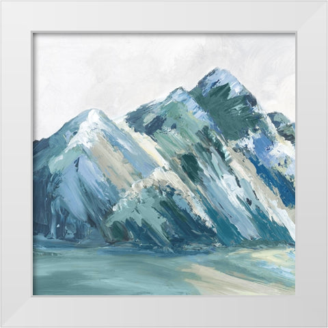 Blue Palette Mountains II White Modern Wood Framed Art Print by Mavis, Luna