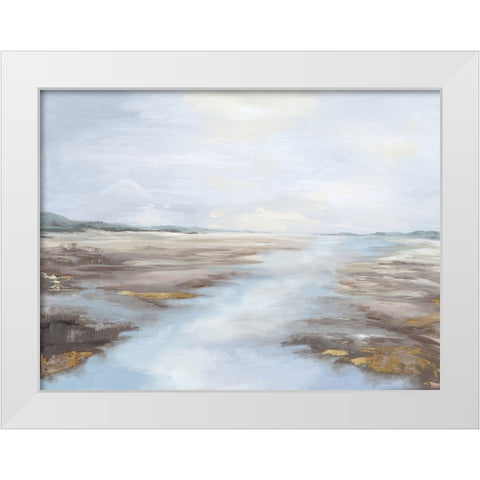Silence of Peace White Modern Wood Framed Art Print by Mavis, Luna