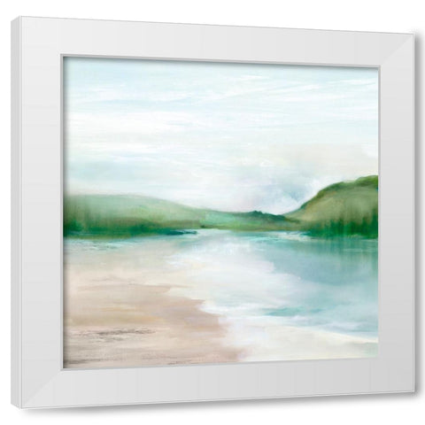 Dawn on the Lake White Modern Wood Framed Art Print by Mavis, Luna