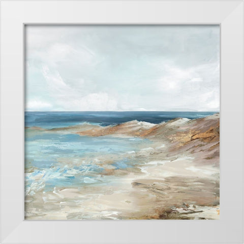 Sunkissed Sand and Sea White Modern Wood Framed Art Print by Mavis, Luna