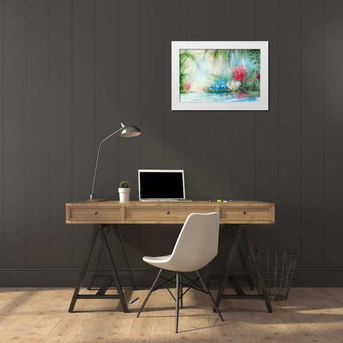 Rainforest Serenade White Modern Wood Framed Art Print by Mavis, Luna