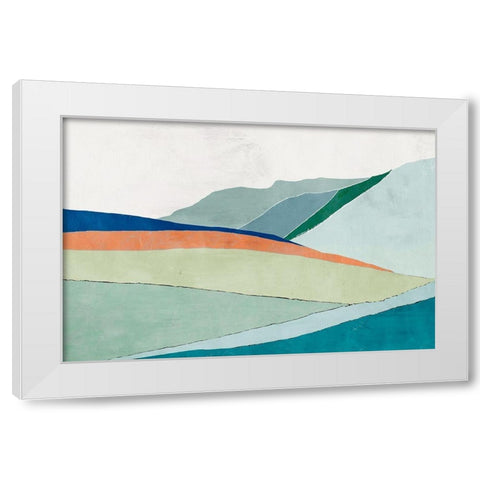 Hills Beneath Roving Sun White Modern Wood Framed Art Print by Cacho, E.L.