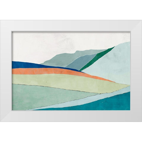 Hills Beneath Roving Sun White Modern Wood Framed Art Print by Cacho, E.L.