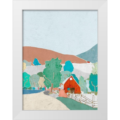 Rural Melody White Modern Wood Framed Art Print by Cacho, E.L.