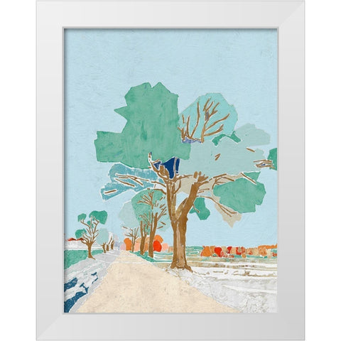 Calm and Pure White Modern Wood Framed Art Print by Cacho, E.L.