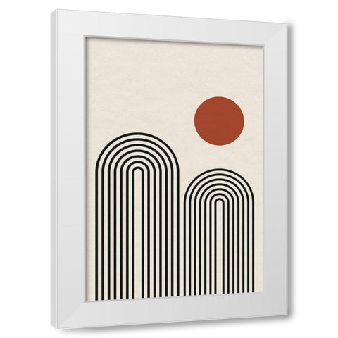 Monochrome Geometric Flower  White Modern Wood Framed Art Print by William, Gary