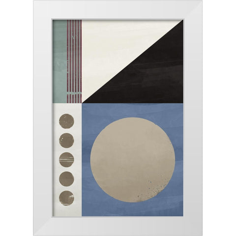 Blue Abstract Geometric I  White Modern Wood Framed Art Print by William, Gary