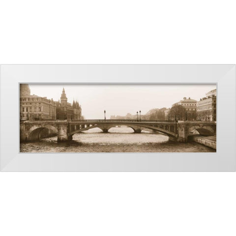 Pont Notre Dame White Modern Wood Framed Art Print by White, Karen