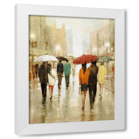 Gentle Rain White Modern Wood Framed Art Print by Kroeker, Wendy