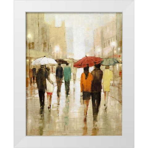 Gentle Rain White Modern Wood Framed Art Print by Kroeker, Wendy